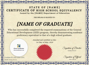 High School Equivalency Certificate Template