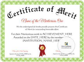 Certificate Of Merit