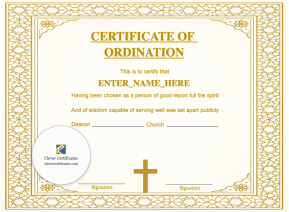Church Elder Ordination Certificate · Landscape
