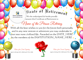 Certificate Of Retirement