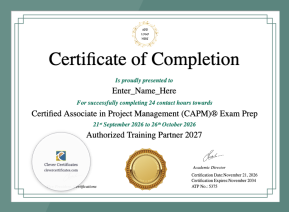 Free Certified Associate In Project Management Certificate