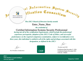 Free Certified Information Systems Security Professional Certificate