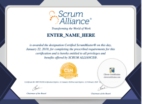 Certified ScrumMaster Certificate