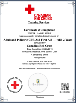 CPR and First Aid Certificate Portrait