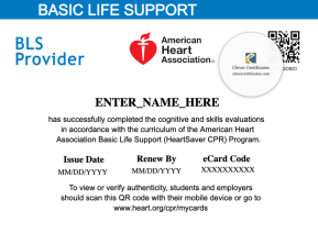 CPR Certification Certificate