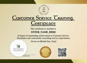 Customer Service Training Certificate