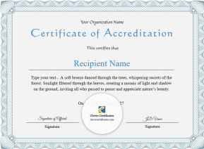 Editable Certificate Of Accreditation 