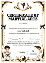 Editable Kids Martial Arts Certificate — Portrait