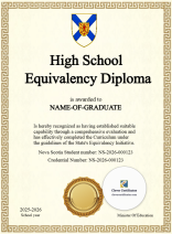 Nova Scotia High School Equivalency Diploma – Portrait