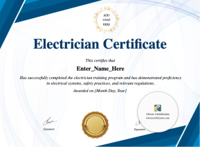 Free Electrician Certificate