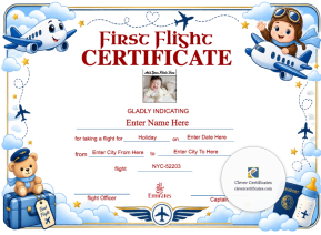 Emirates First Flight Certificate