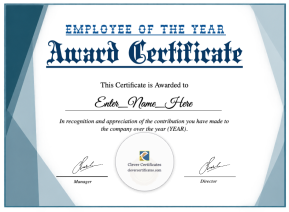 Free Employee Of The Year Award Certificate