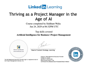 Free Enterprise Project Management Masterclass Completion