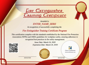 Fire Extinguisher Training Certificate