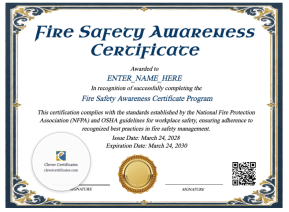 Fire Safety Awareness Certificate