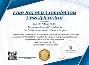 Fire Safety Completion Certificate