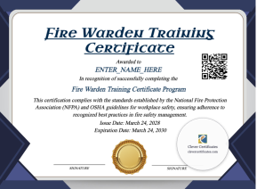 Fire Warden Training Certificate