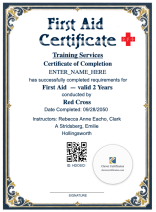 First Aid Certification Certificate