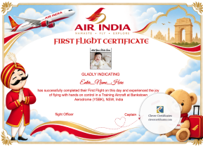 Printable First Flight Certificate India