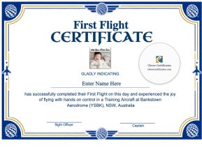 Printable First Flight Completion Certificate Australia