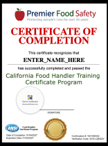 Food Handler Certificate Portrait