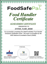 Food Handler Employee Certificate