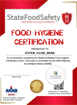 Food Hygiene Certificate Portrait
