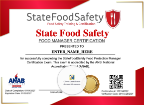 Food Manager Certificate Landscape