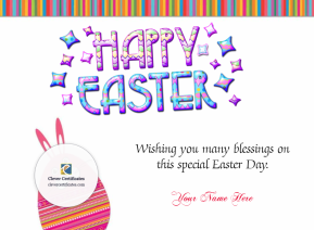 Happy Easter Certificate