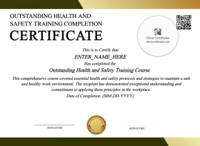 Health And Safety Training Certificate