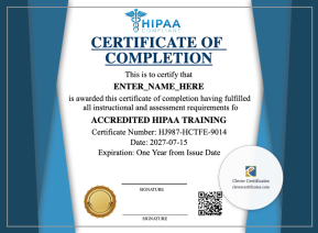 HIPAA Training Certificate