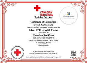 Infant CPR Certificate Landscape
