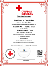 Infant CPR Certificate Portrait