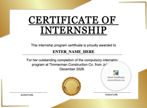 Internship Certificate Of Completion