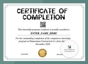 Internship Training Certificate