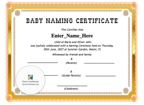 Free Kentucky Baby Naming Certificate