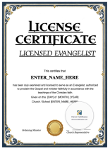 Licensed Evangelist Certificate