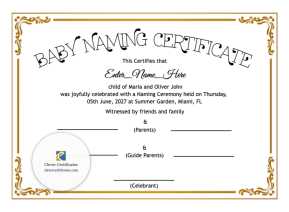 Free Maine Baby Naming Certificate