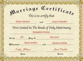 Marriage Certificate