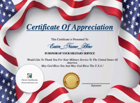 Free Military Service Recognition Certificate