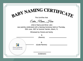 Free Mississippi Baby Naming Certificate