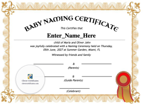 Free Missouri Baby Naming Certificate