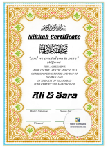 Muslim Marriage Certificate