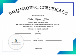 Free Nebraska Baby Naming Certificate