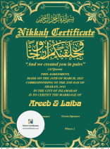 Nikah Certificate — Canada