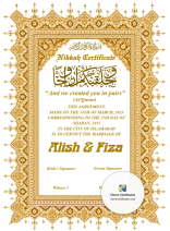 Nikah Certificate — USA