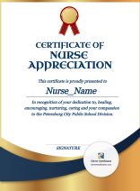 Nurse Appreciation Certificate – Portrait
