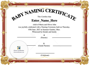 Free Ohio Baby Naming Certificate
