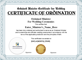 Ordained Minister for Wedding — Landscape