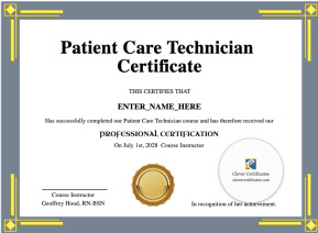 Free Patient Care Technician Certificate